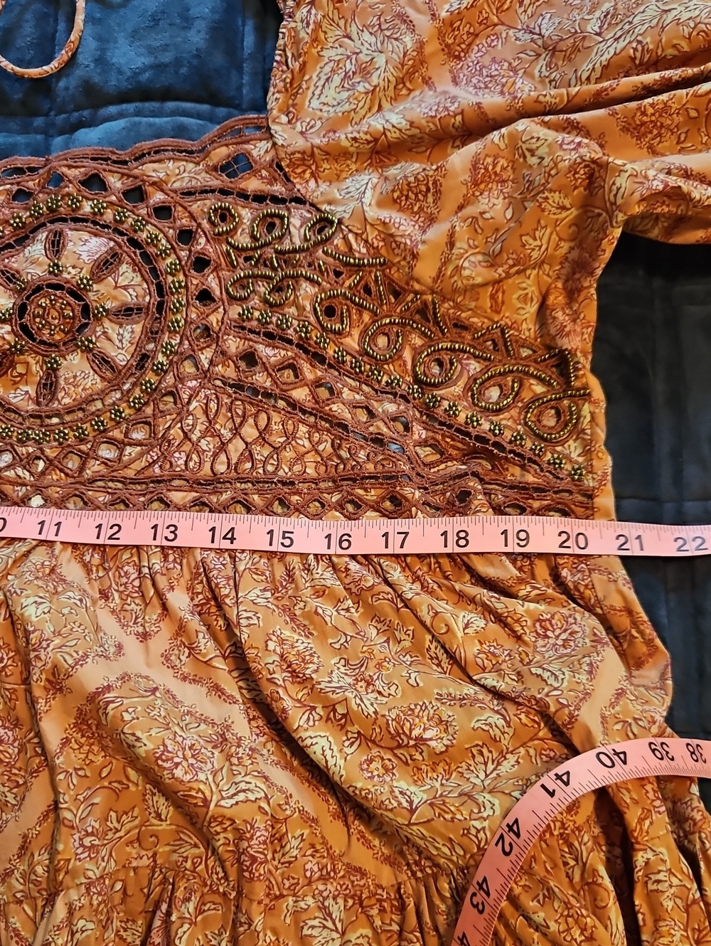 Free People Marias Beaded & Crochet Mini Dress, Rare, Embroidered Boho, M - Picture 11 of 12